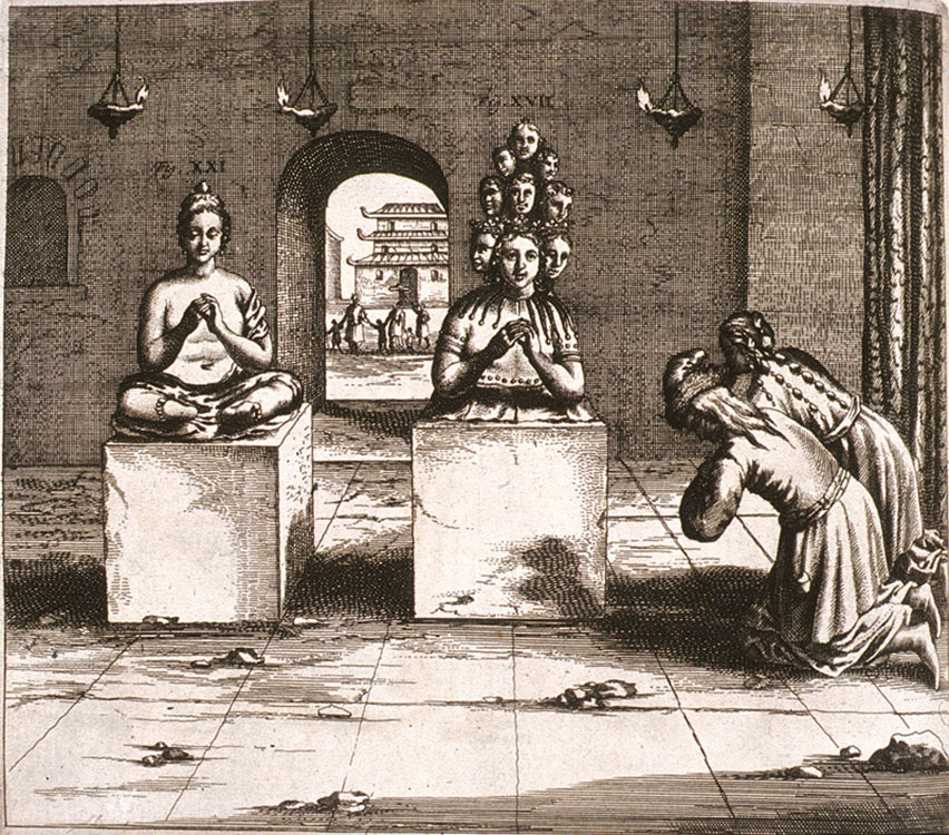 Gruber János (Johann Grueber, 1623–1680) linzi származású jezsuita szerzetes rajza Athanasius Kircher China Illustrata című művében, Amsterdam 1667.