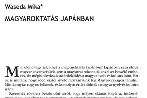 Waseda Mika: Magyaroktatás Japánban 2008