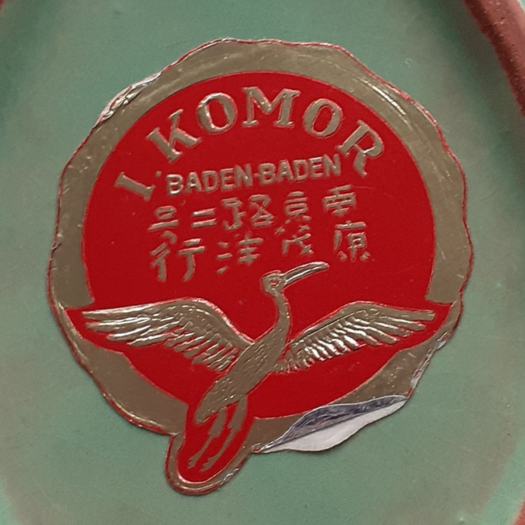 Komor Izidor Baden-Baden címke