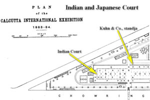 Calcutta 1883-84- a kiállítás térképe
