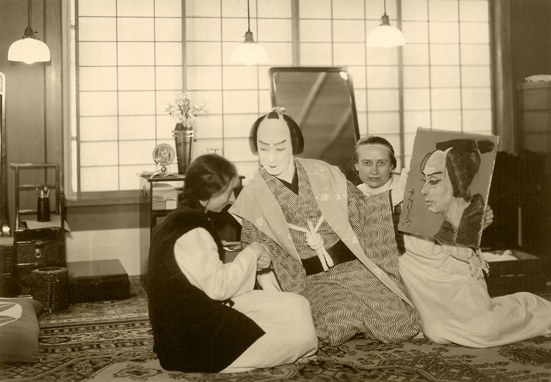 Uzaemon Icsimura kabuki színésszel, Tokió, 1936