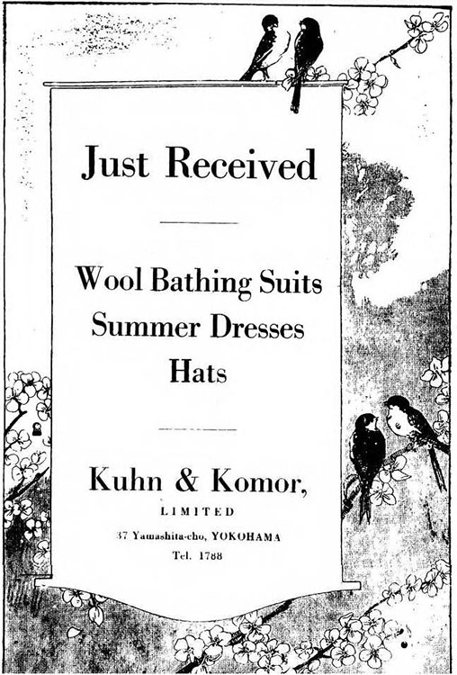 Kuhn&Komor divatárú hirdetése 1920-ból