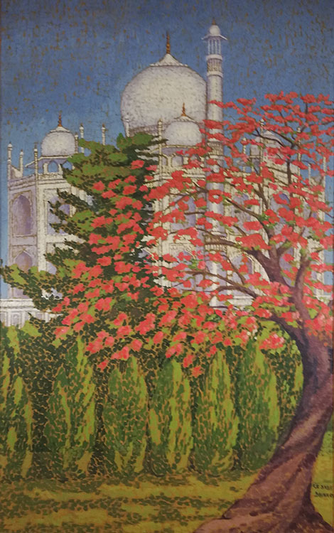 A Tádzs Mahal virágzó gulmóhar fákkal, Nainítál, 1946