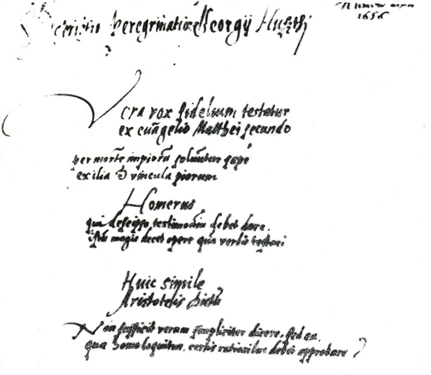 Raszinyai Huszti György, kéziratának címlapja, 1566 (Vatikáni Könyvtár)