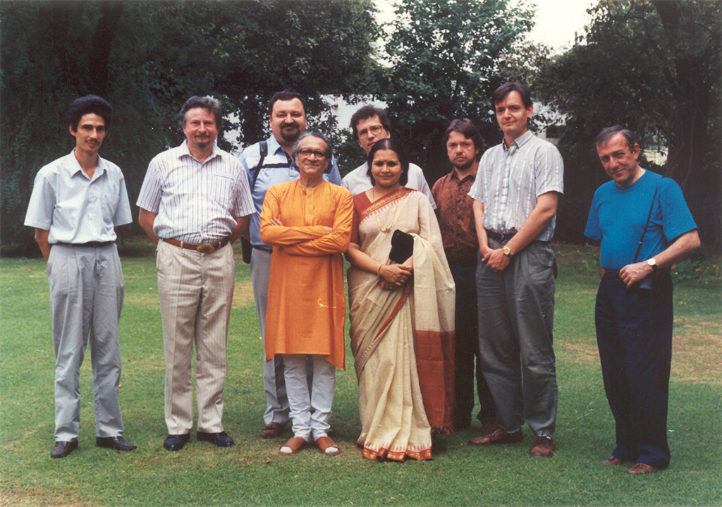 Ravi Shankar és magyar zenészek társaságában Delhi, 1992