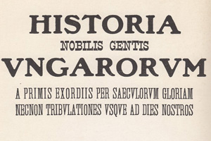  Historia Nobilis Gentis Ungarorum belső címlapja, 1938.