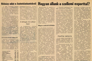 Hogyan állunk a szellemi exporttal?