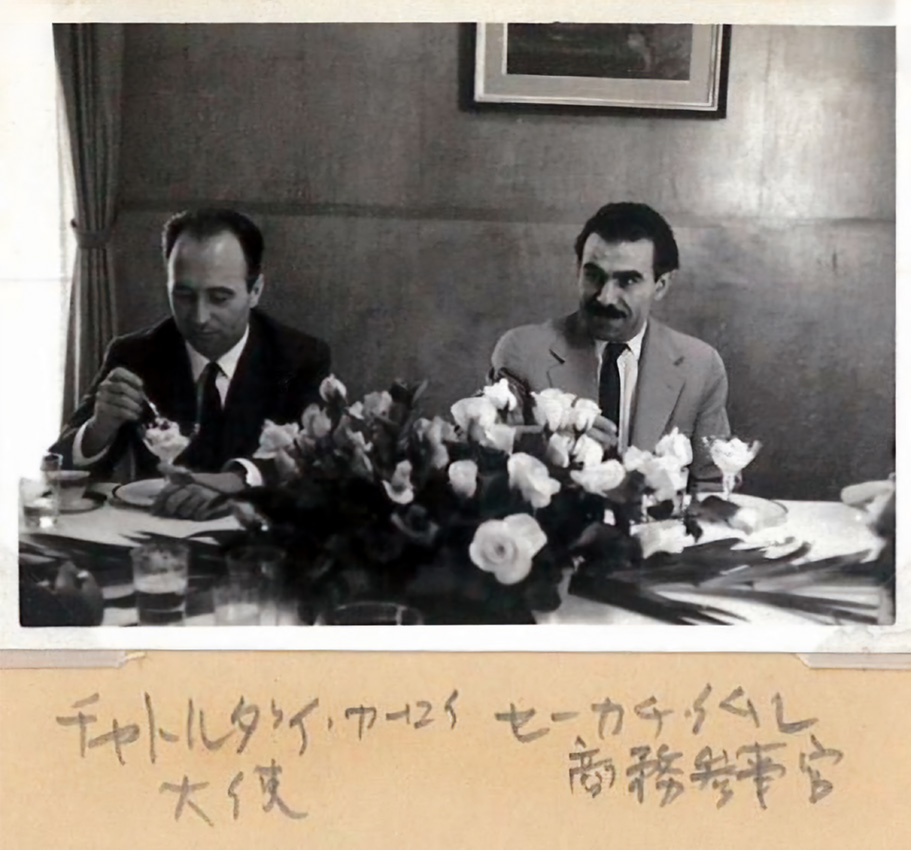 Csatorday Károly nagykövet és Székács Imre kereskedelmi tanácsos, Tokió, 1961