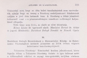 Jelentés a Nemzetközi Közép- és Kelet-ázsiai Társasághoz