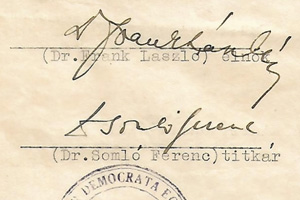 Frank László aláírása