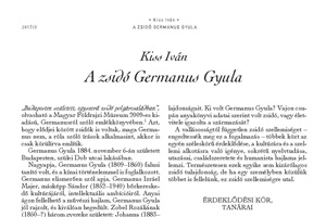 Kiss Iván: A zsidó Germanus Gyula