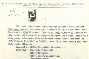 Ven. Dr. Hetényi Ernő főiskolai bizonyítványa